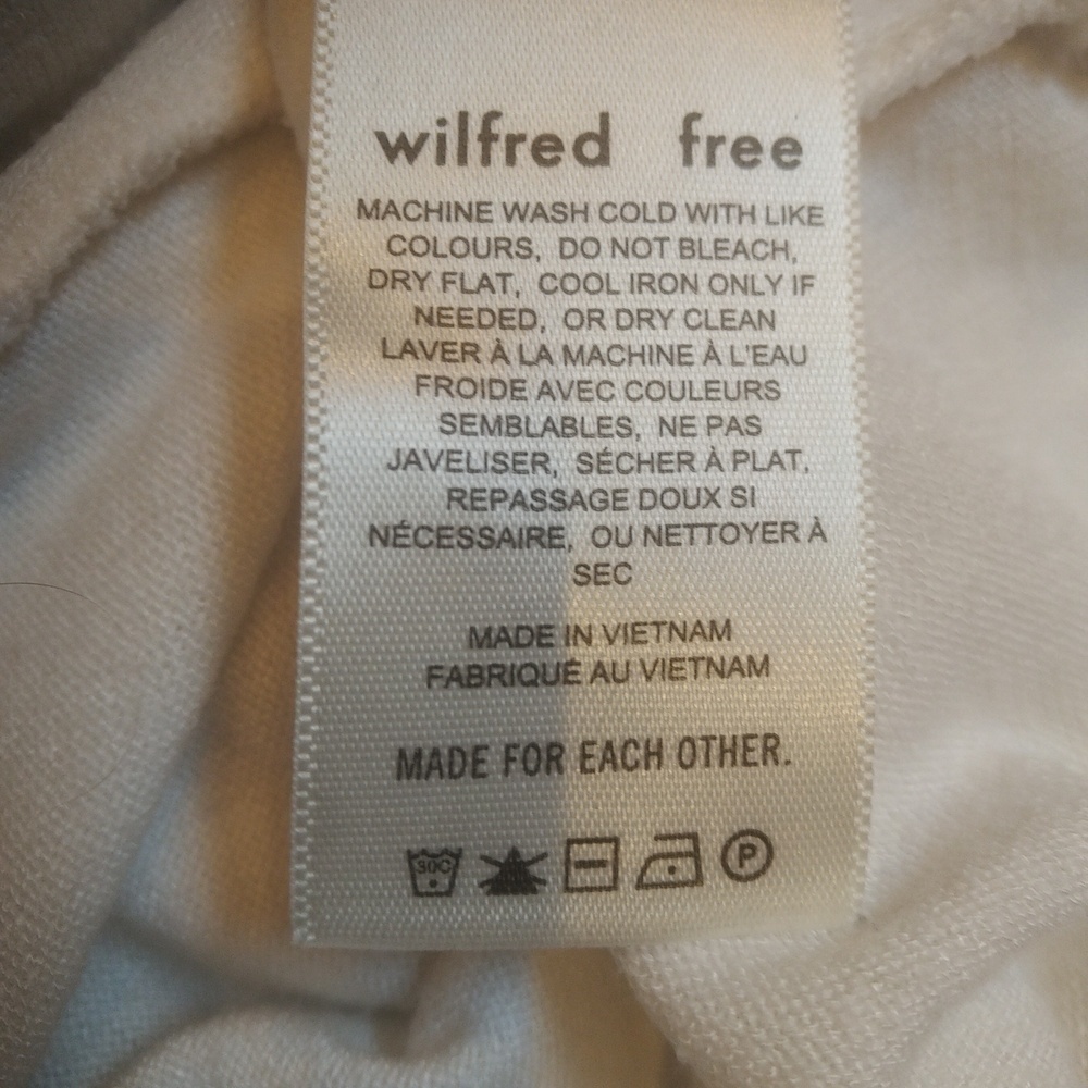 Wilfred Free Bridgette White Crop Top Plunge V Neck Long Sleeves - Picture 8 of 13